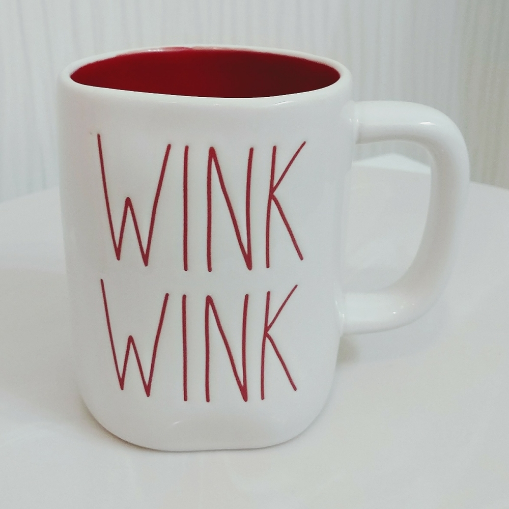 Rae Dunn Wink Wink red inside Mug